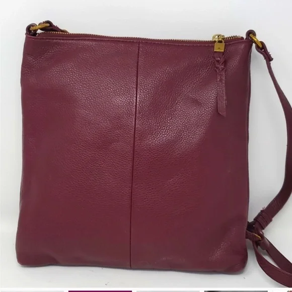 ELLIOTT LUCCA Beautiful!!! BURGUNDY LEATHER CROSSBODY - Picture 8 of 9
